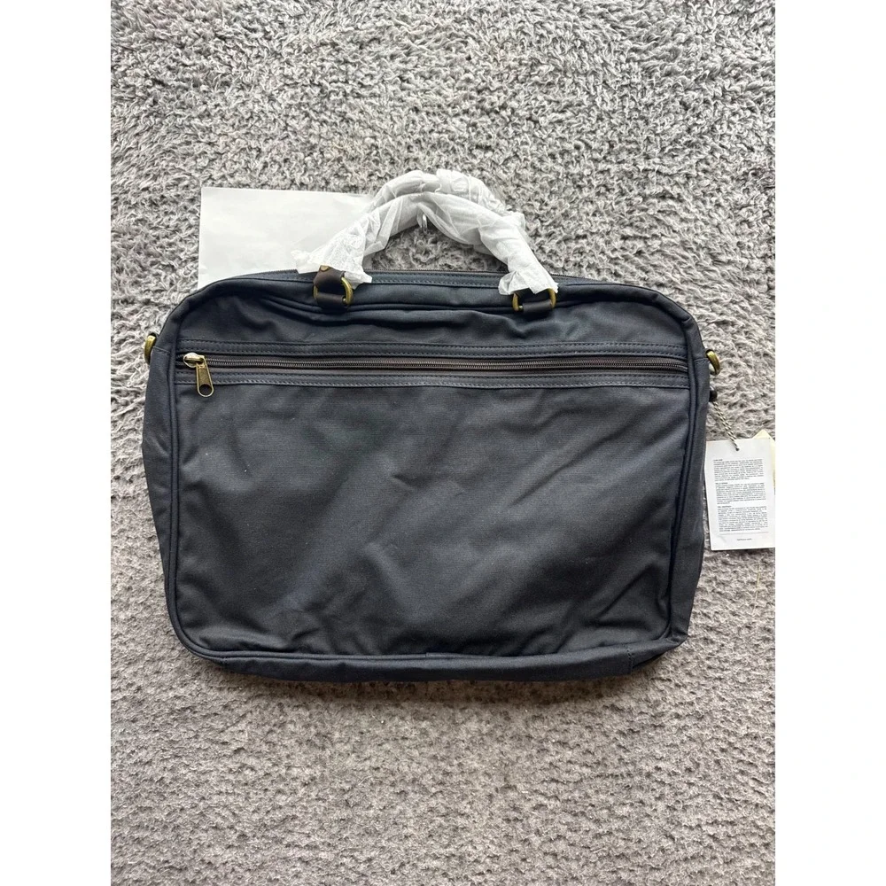 NWD Barbour Wax Leather Briefcase Crossbody Bag Navy Blue UBA0004NY91